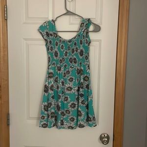 beautiful flower dress that is pretty short